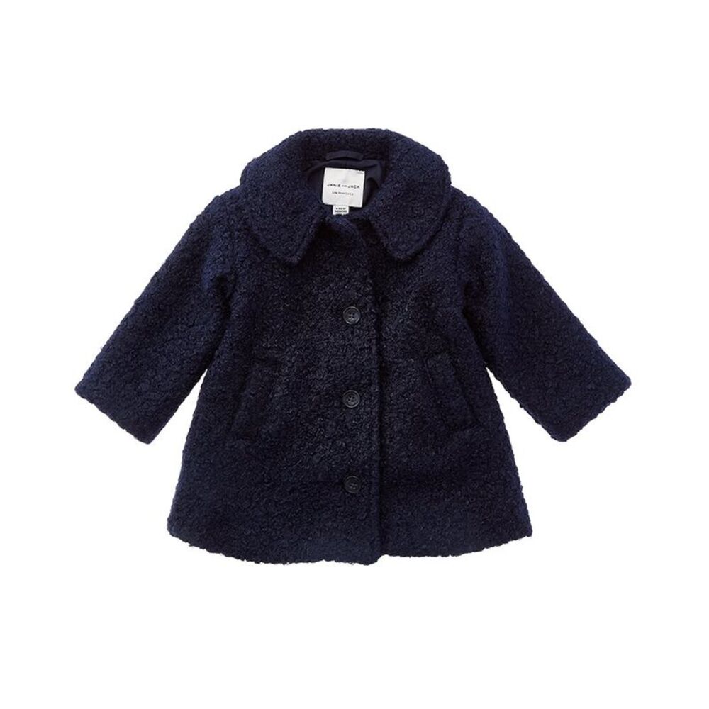 Janie And Jack Girls  The Classic Sherpa Coat, Blue
